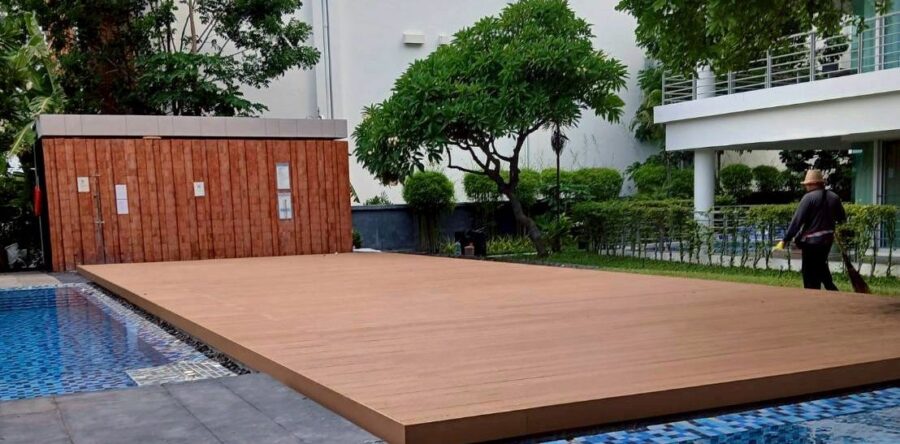 รีโนเวทพื้นไม้ภายนอกรอบสระ งานสวยเริ่มจากโครงสร้างใต้พื้น