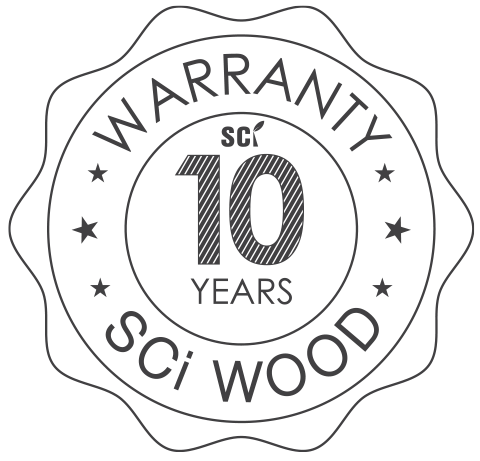 สัญลักษณ์รับประกัน SCi Wood 10 ปี